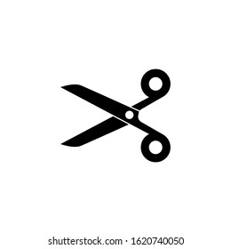 Scissors Icon in black flat shape design on white background