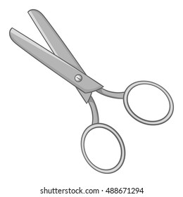 Scissors icon in black monochrome style isolated on white background. Working tool symbol vector illustration