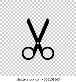 scissors icon. Black icon on transparent background.