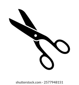 Scissors icon. Black silhouette. Front side view. Vector simple flat graphic illustration. Isolated object on white background. Isolate.