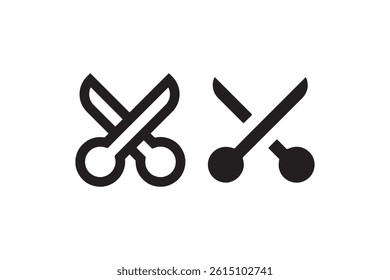 Scissors icon in black silhouette style Vector