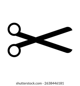 Scissors Icon – Black Silhouette Vector Illustration.