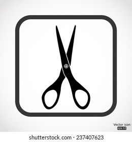 scissors icon - black vector illustration