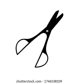 Scissors icon in black, white background. Vector 10