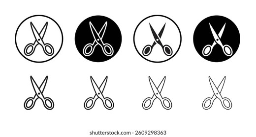 Scissors icon Black and white logo