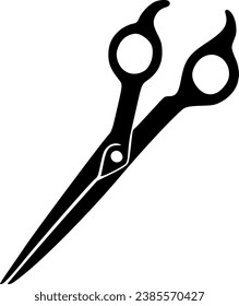 Scheren Symbol auf Schwarz-Weiß, Kunst, Vektorgrafik, Symbol, einzeln.
