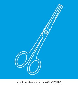 Scissors icon blue outline style isolated vector illustration. Thin line sign