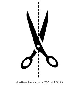 scissors icon with broken line