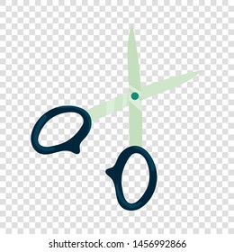 Scissors icon in cartoon style isolated on background for any web design