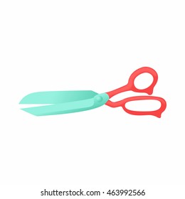 Scissors icon in cartoon style isolated on white background. Working tool symbol