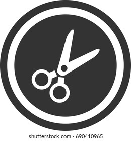 Scissors icon , circle sign design 