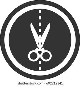 Scissors icon, circle sign design