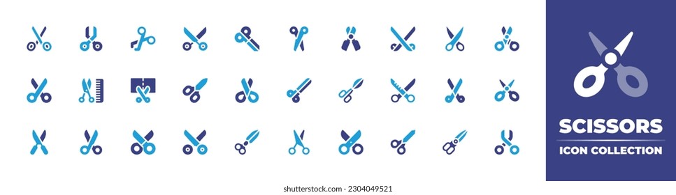 Scissors icon collection. Duotone color. Vector illustration. Containing scissors, scissor, cut, opening.