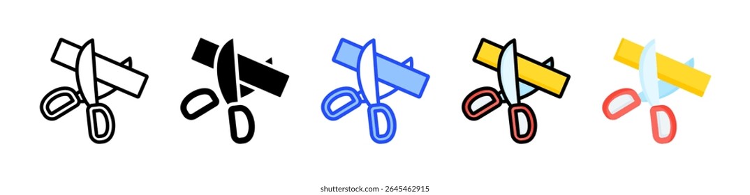 Scissors Icon Collection With Multiple Styles