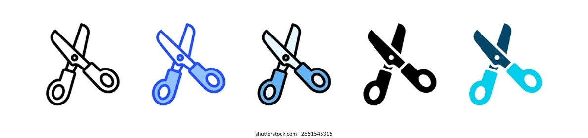 Scissors Icon Collection With Multiple Styles