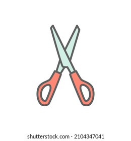 Scissors Icon in color icon, isolated on white background 