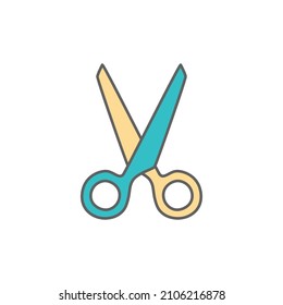 Scissors Icon in color icon, isolated on white background 