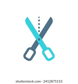 scissors icon of color style design vector template