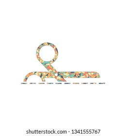 scissors icon. Colored mosaic with polygons