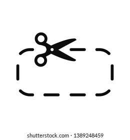 Scissors icon, coupon border sign - vector