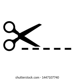 Scissors icon, coupon border sign icon - stock vector