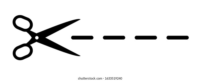 Scissors icon, coupon border sign - stock vector