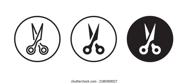 scissors icon, cut, Cutting icons button, vector, sign, symbol, logo, illustration, editable stroke, flat design style isolated on white linear pictogram