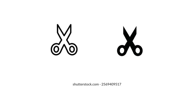 scissors icon, cut, Cutting icons button, vector, sign, symbol, logo, illustration, editable stroke, flat design style isolated on white linear pictogram