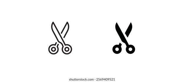scissors icon, cut, Cutting icons button, vector, sign, symbol, logo, illustration, editable stroke, flat design style isolated on white linear pictogram