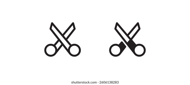 scissors icon, cut, Cutting icons button, vector, sign, symbol, logo, illustration, editable stroke, flat design style isolated on white linear pictogram