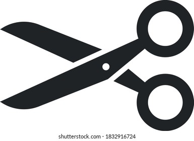 The scissors icon. Cut here symbol. Flat