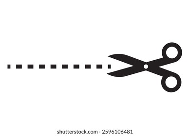The scissors icon. Cut here symbol. Flat