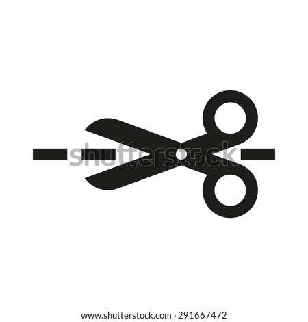 The scissors icon. Cut here symbol. Flat Vector illustration