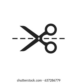 Scissors Icon Cut Line Scissor Vector Stock Vector (Royalty Free) 637286779