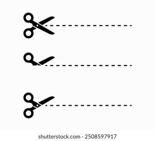 Scheren-Symbol mit Schnittlinien-Stockgrafik