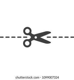 Scissors icon for cut marks vector image
