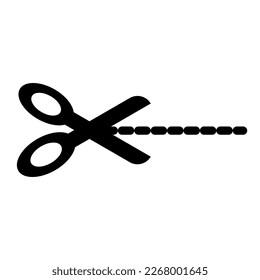 Scissors icon for cut marks vector image in white background