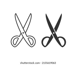 Icono de tijeras. Señal de símbolo de corte. Imagen de la ilustración del vector.
