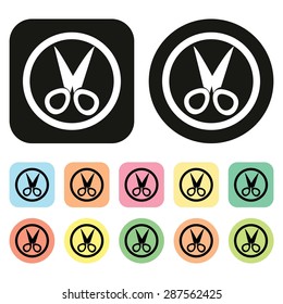 Scissors icon. Cut icon. Tool bar icon. Vector