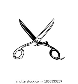 Icono de tijeras, silueta de corte. Tijeras, icono de corte para el corte por trazador o láser.