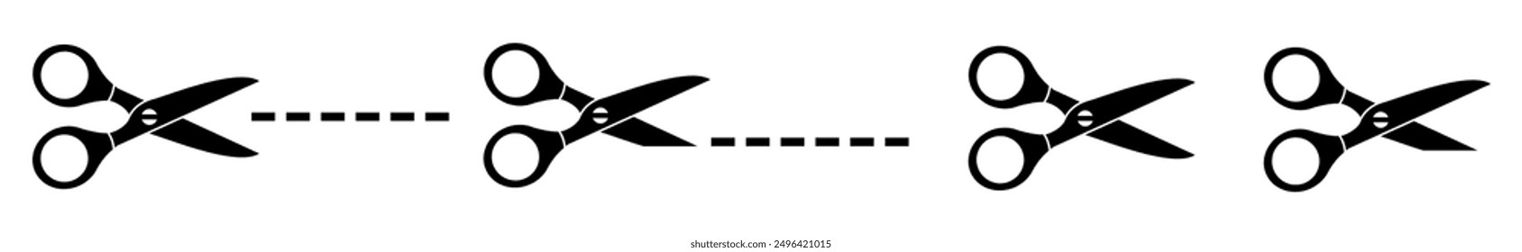 Scissors Icon . Cutting Scissors With Line Symbol.Vector