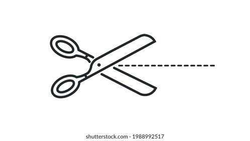 SCISSORS ICON CUTTING OUT PAPER OR CLOTH