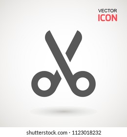Scissors icon. Cutting scissors icon. Vector illustration. Isolated on white background. Web design element.