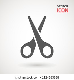 Scissors icon. Cutting scissors icon. Vector illustration. Isolated on white background. Web design element.