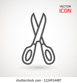 Scissors icon. Cutting scissors icon. Vector illustration. Isolated on white background. Web design element.