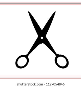 Scissors icon. Cutting scissors icon. Vector illustration. Isolated on white background. Web design element. eps 10