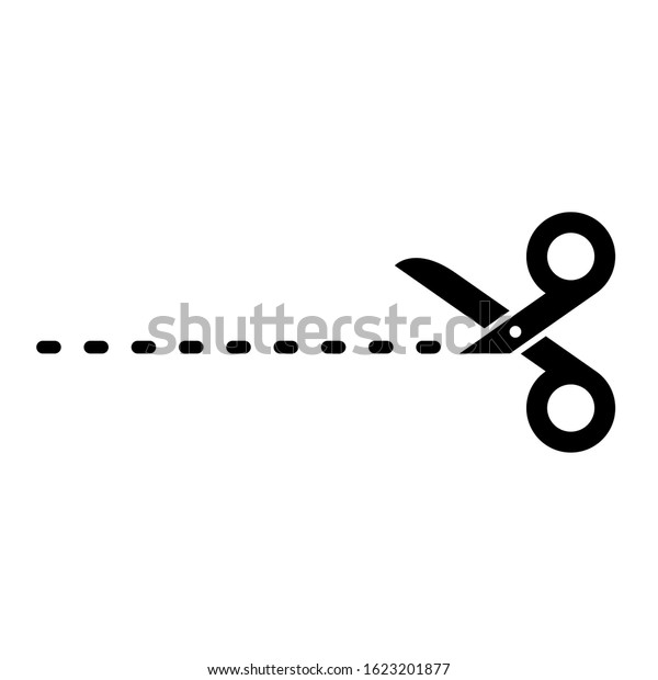 Scissors icon design. Scissors cut
line icon in trendy flat style design. Vector
illustration.