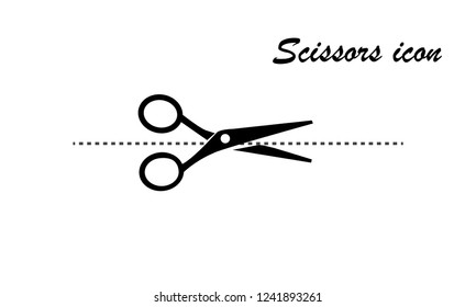 Scissors icon design with cutout line