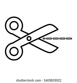 Scissors icon design. Scissors icon in modern outline style design. Vector illustration.