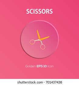 Scissors icon design on modern flat background